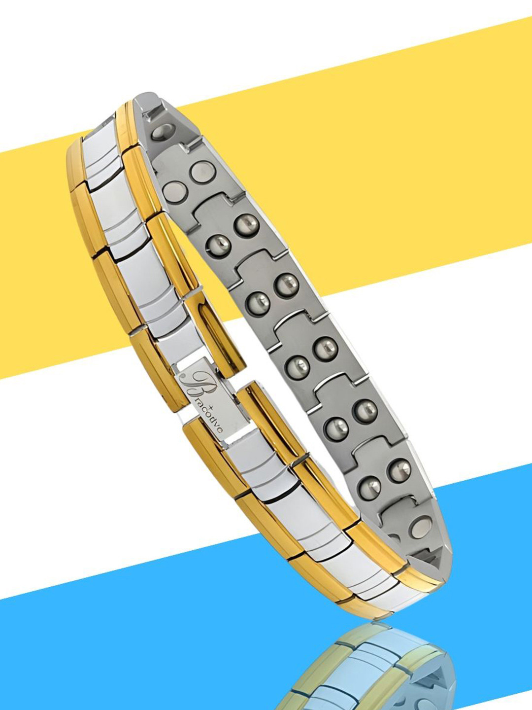 Bracotive Unisex Stainless Steel Gold-Plated Wraparound Bracelet