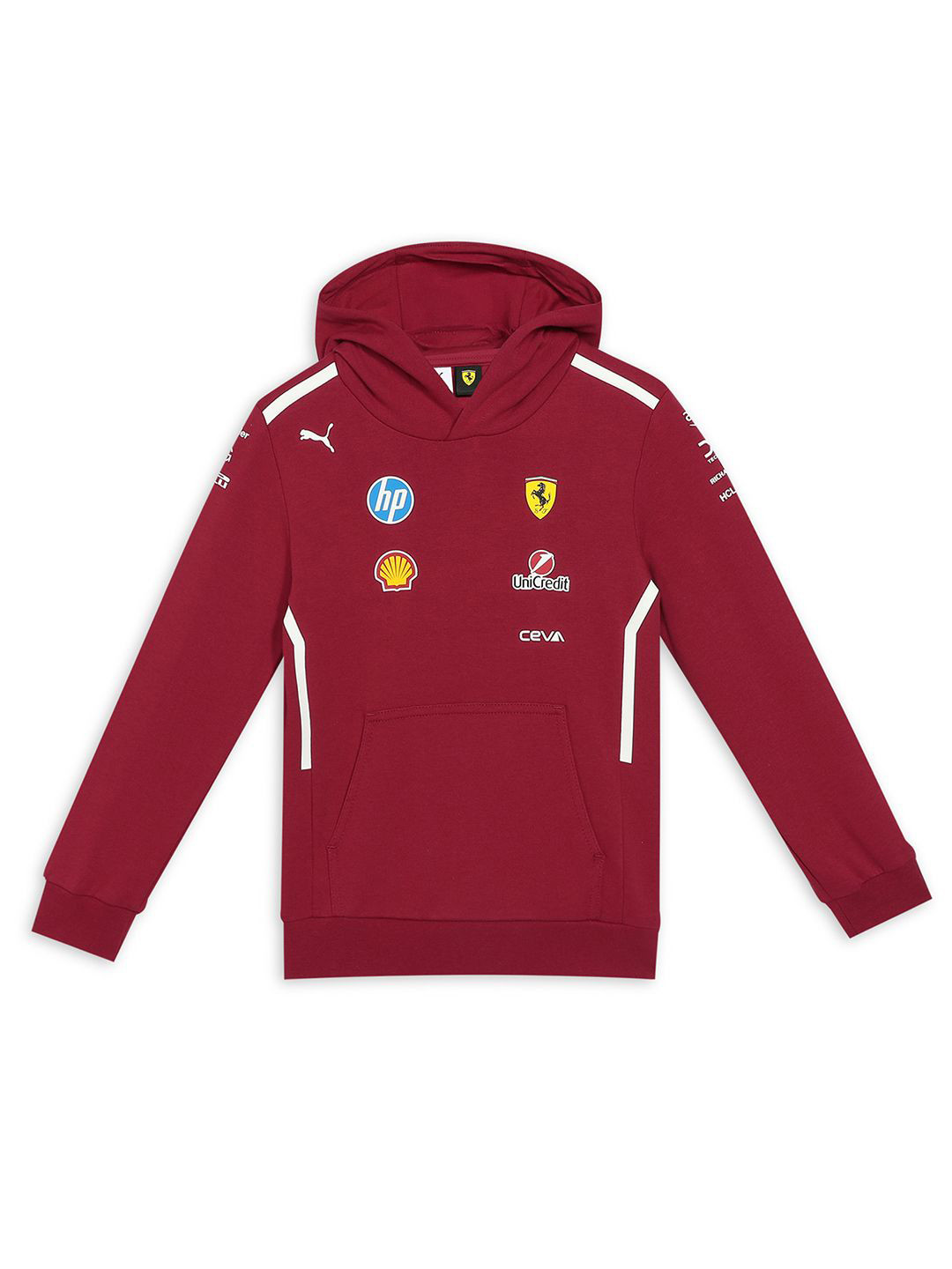 PUMA Motorsport Kids Scuderia Ferrari 2025 Team Youth Motorsport Cotton Hoodie