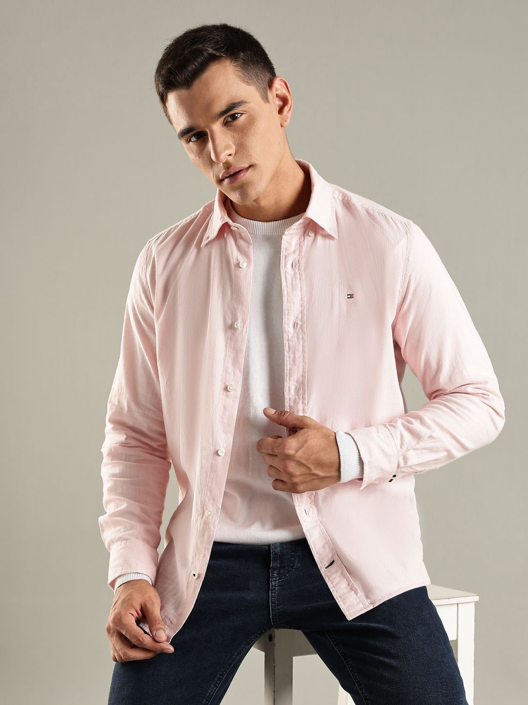 Tommy Hilfiger Long Sleeves Cotton Linen Shirt