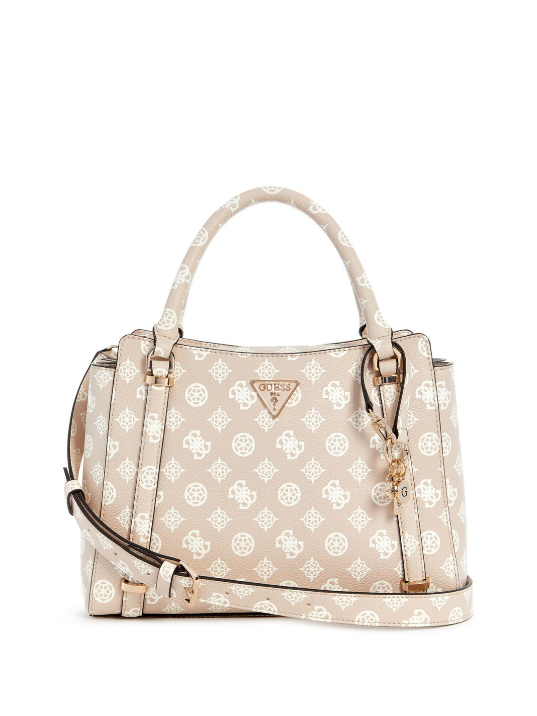 GUESS Guess Sand Logo Printed Daryna Bucket Satchel Bag