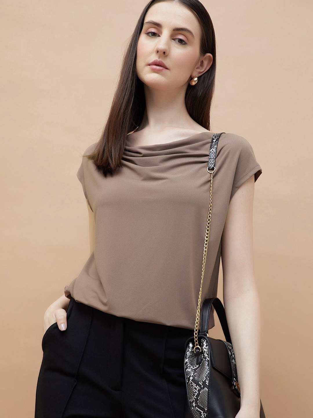 CODE by Lifestyle Cowl Neck Extended Sleeves Top