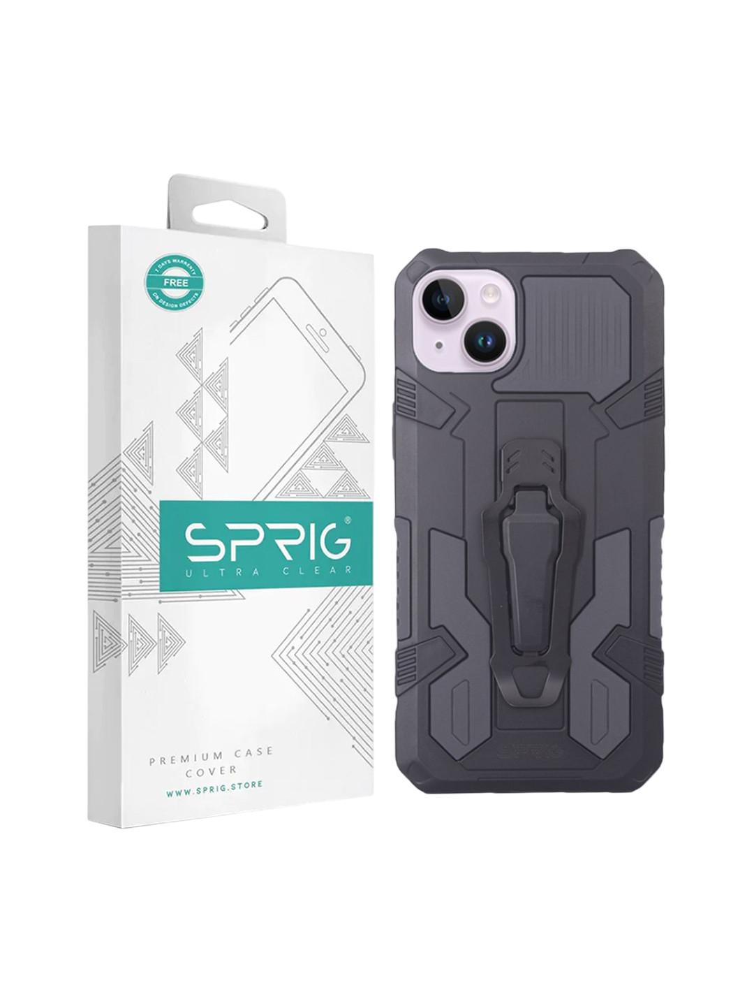 SPRIG iPhone 15 Armor Case with Clip Back Cover