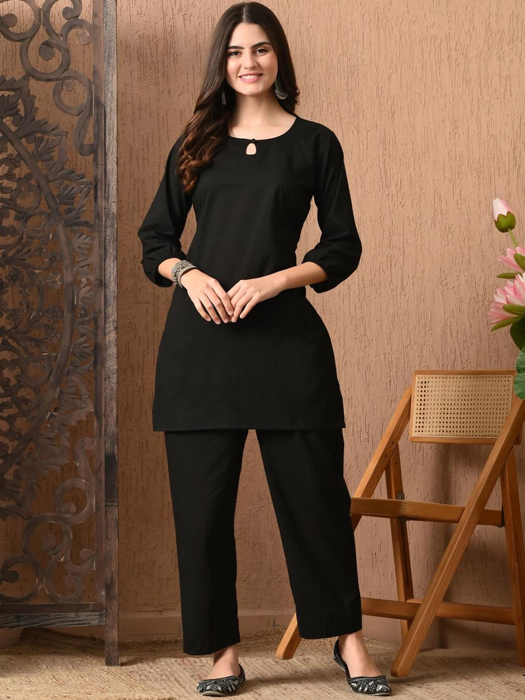 Lavantika Round Neck Pure Cotton Tunic & Trousers