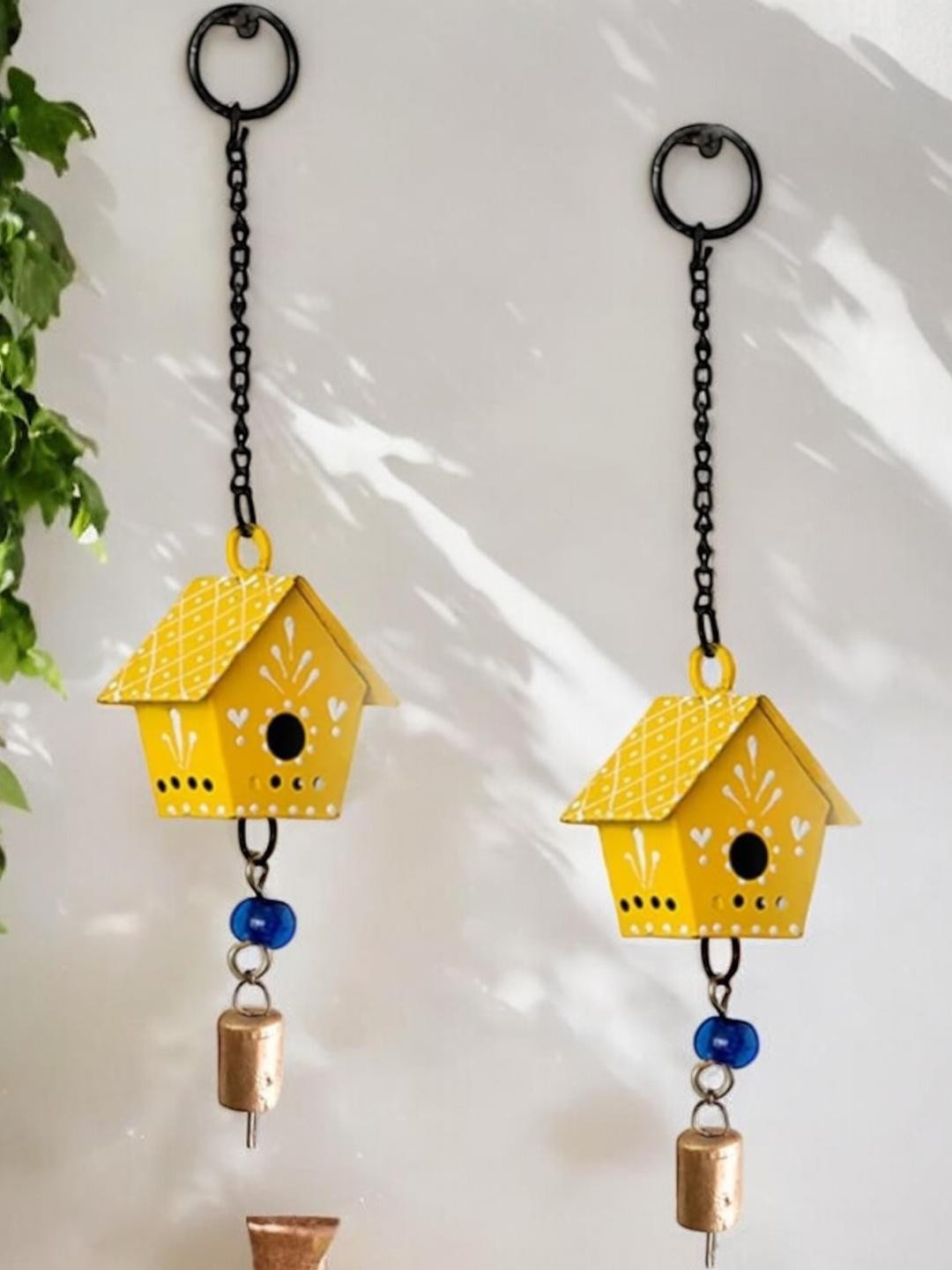 WARMINGO DE Metal Ethnic Motifs Glossy Hanging Hall 2Pcs Wall Hangings-9.8In