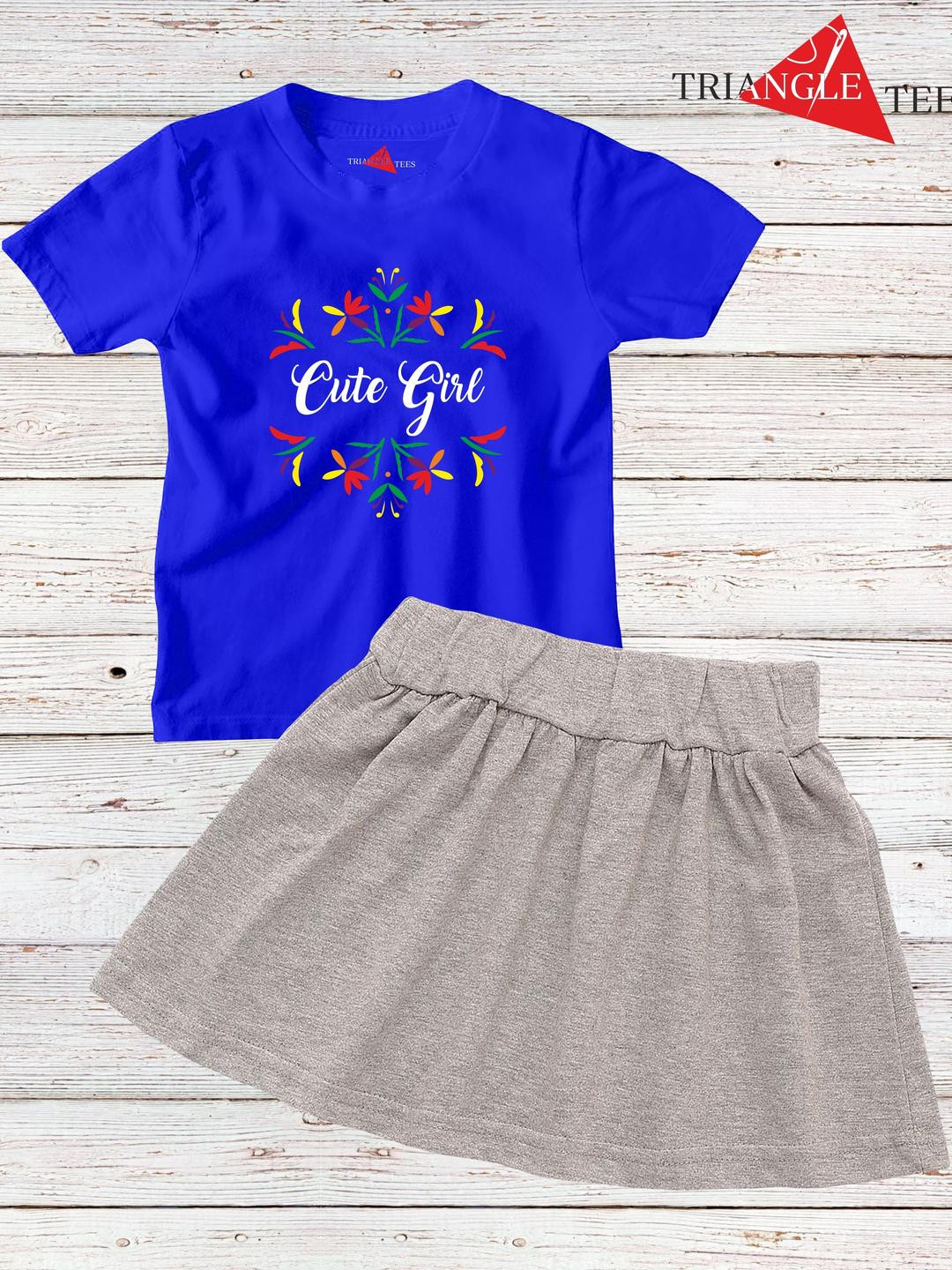 TRIANGLETEES Girls Pure Cotton Clothing Set