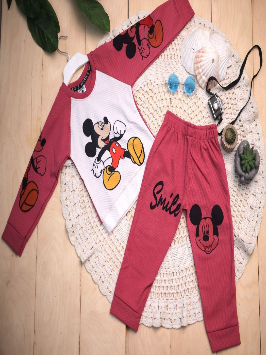 BLOOD PANTHER Boys Mickey Mouse Printed Long Sleeves Sweatshirt With Joggers