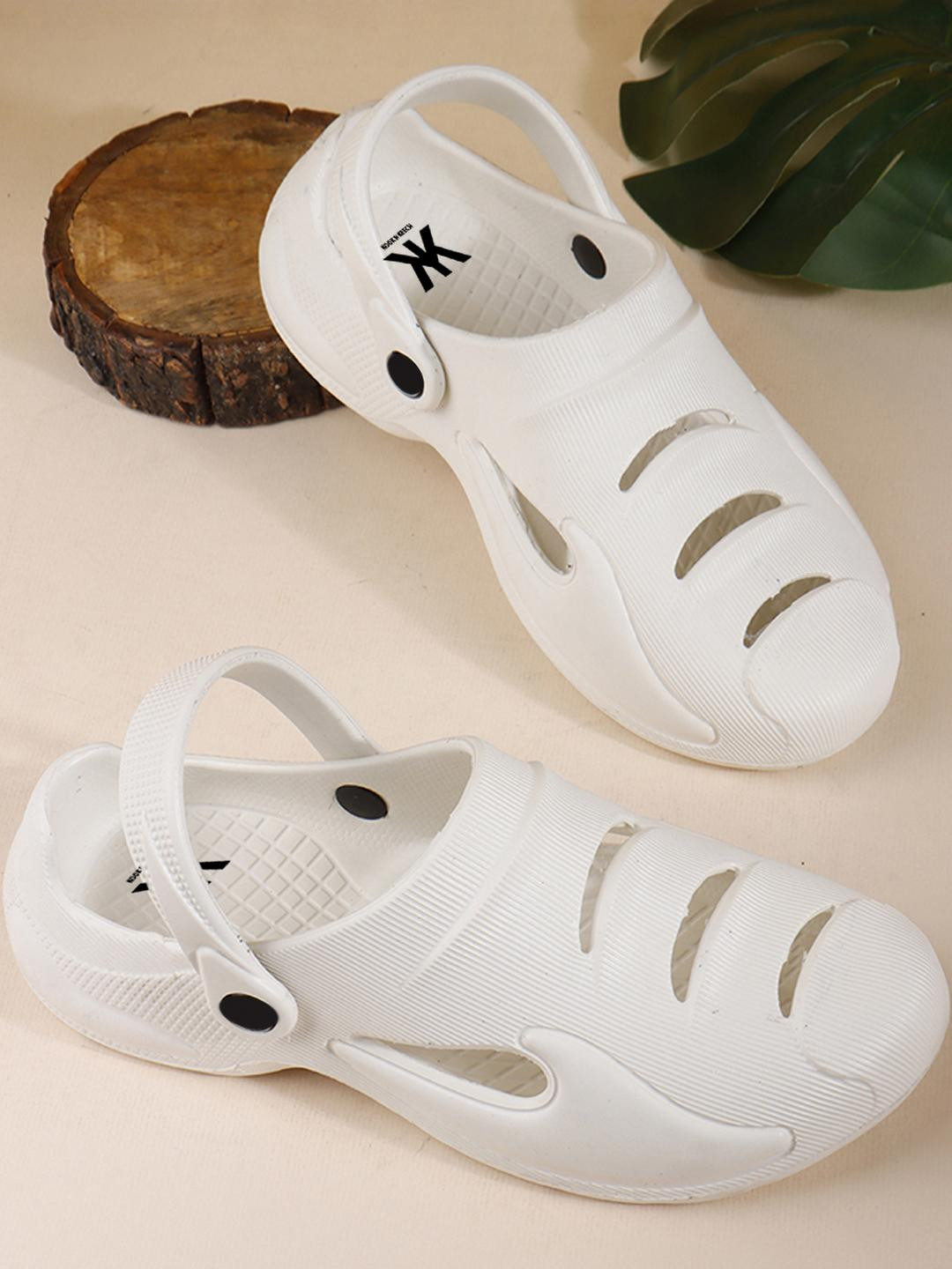 Kook N Keech Men's White Clogs