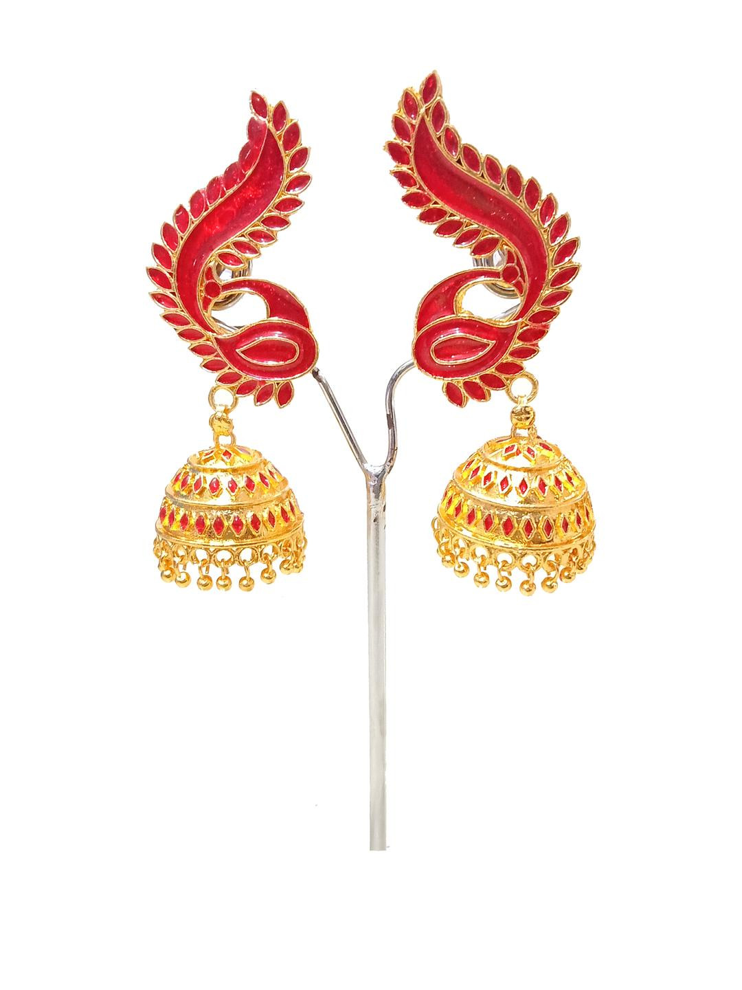 Balaji Gold Gold-Plated Copper Earrings