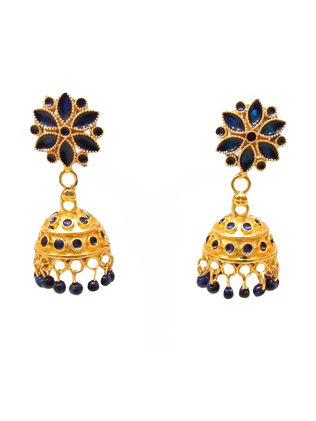 Balaji Gold Oval Studs Earrings