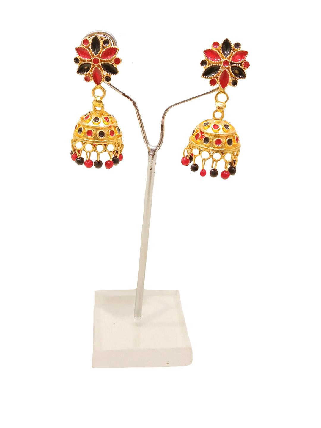 Balaji Gold Spherical Jhumkas Earrings
