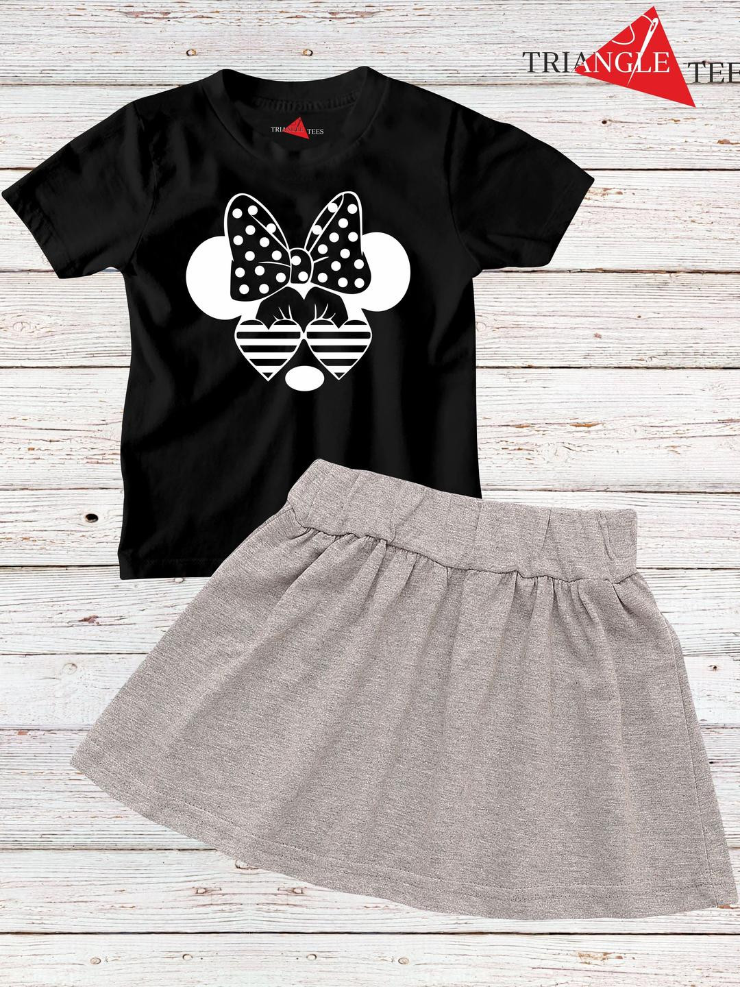 TRIANGLETEES Girls Printed T-shirt Set