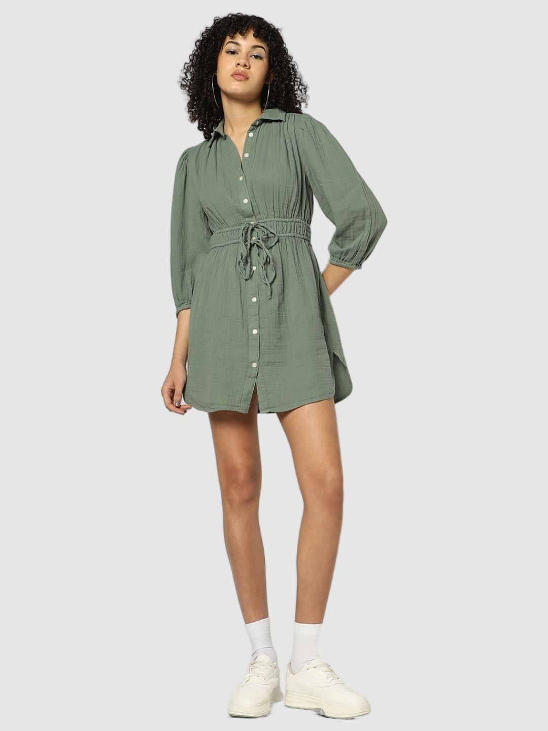 GAP Button Down Gauze Pure Cotton Mini Shirtdress