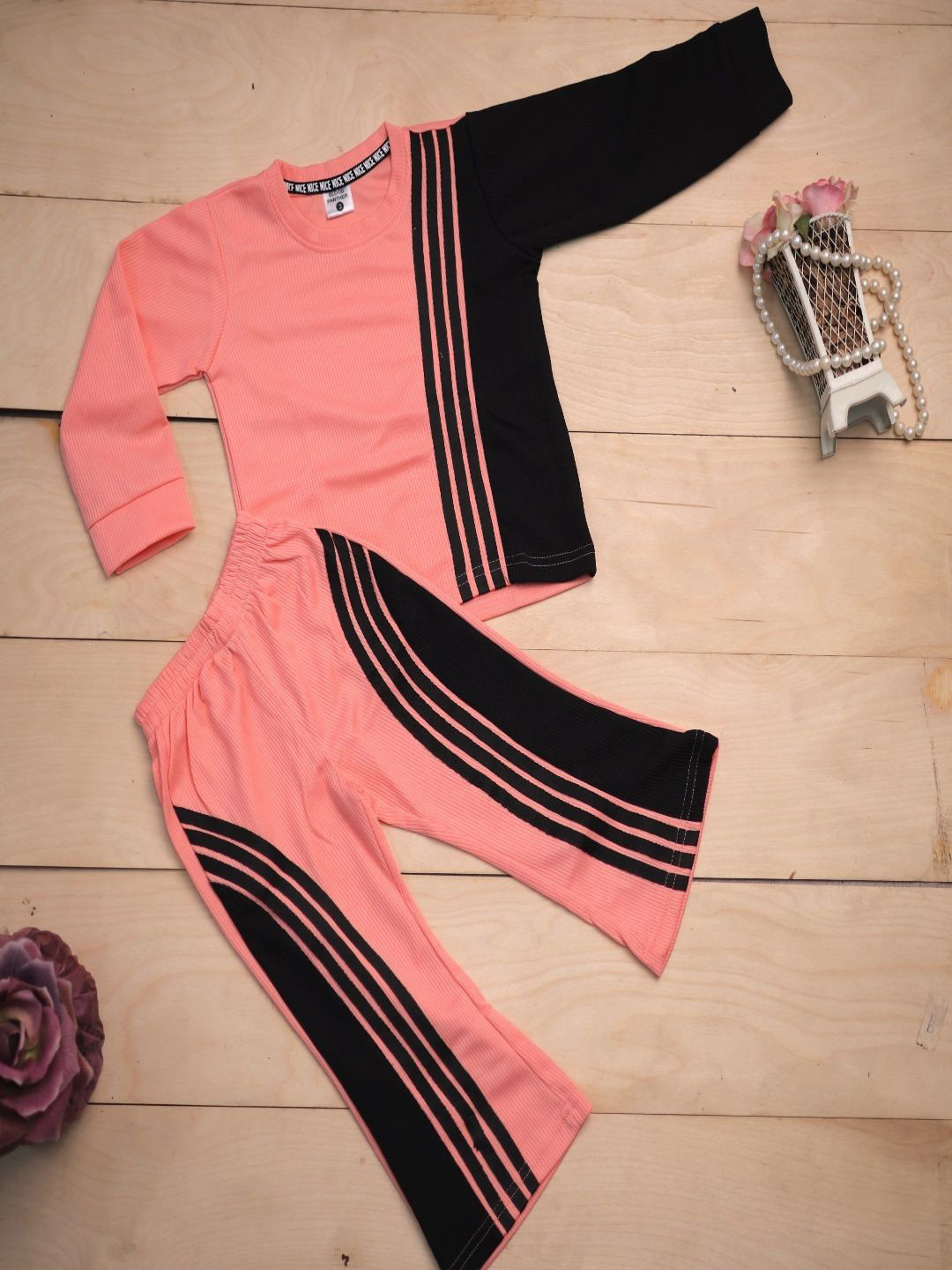 BLOOD PANTHER Girls Colourblocked T-shirt With Palazzos