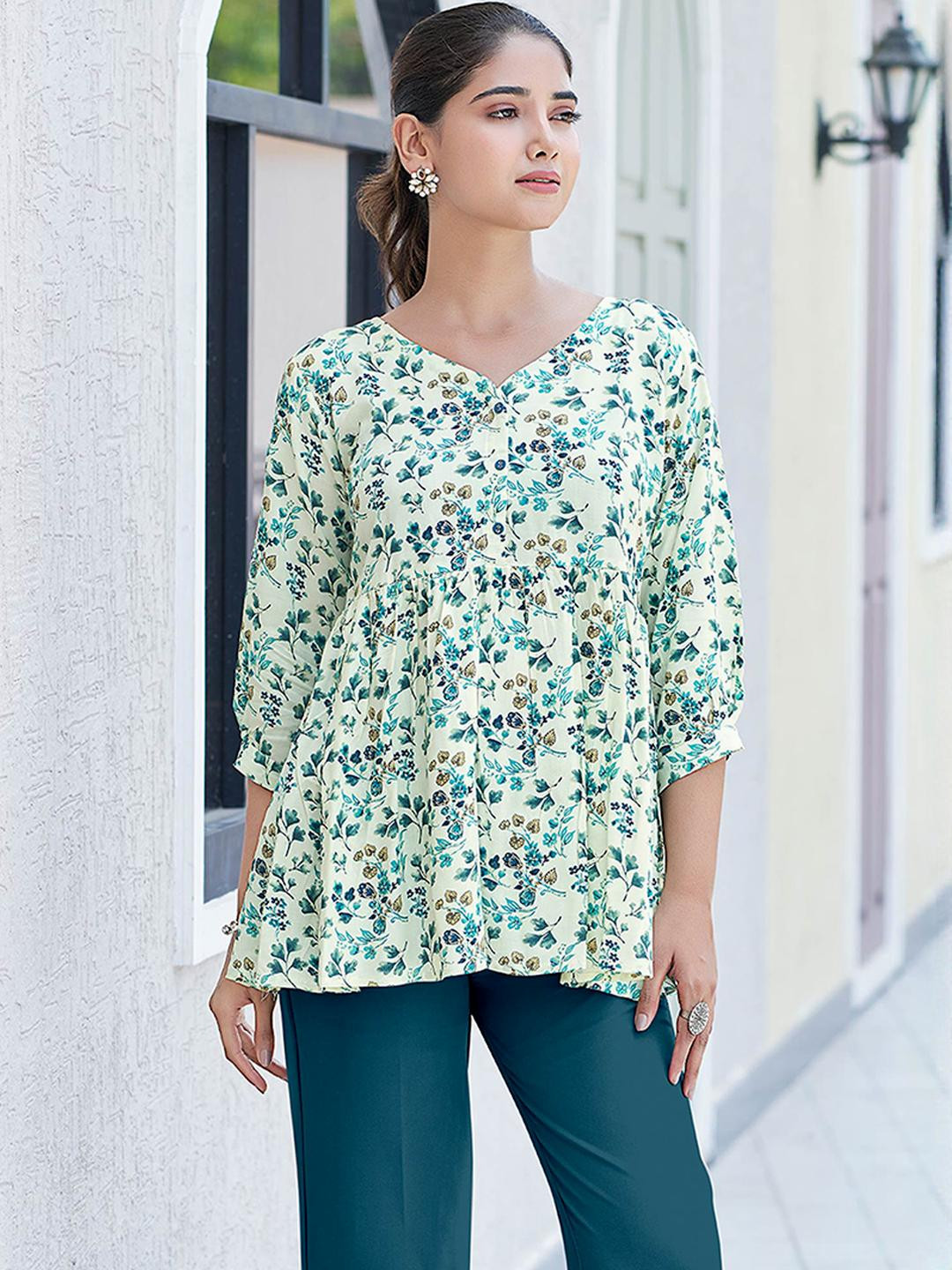 Peachmode Women's Floral Print Regular Top