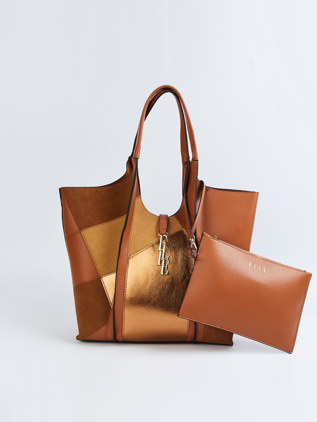 ELLE PU Women Solid Shopper Tote Bag