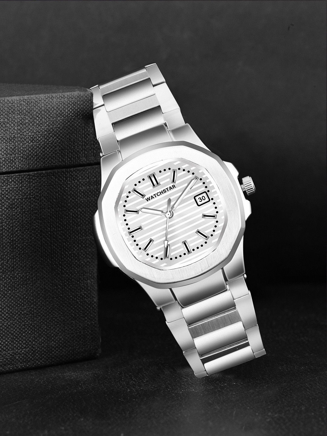 WATCHSTAR Men Printed Dial & Stainless Steel Straps Analogue Watch SST PK SilverWC