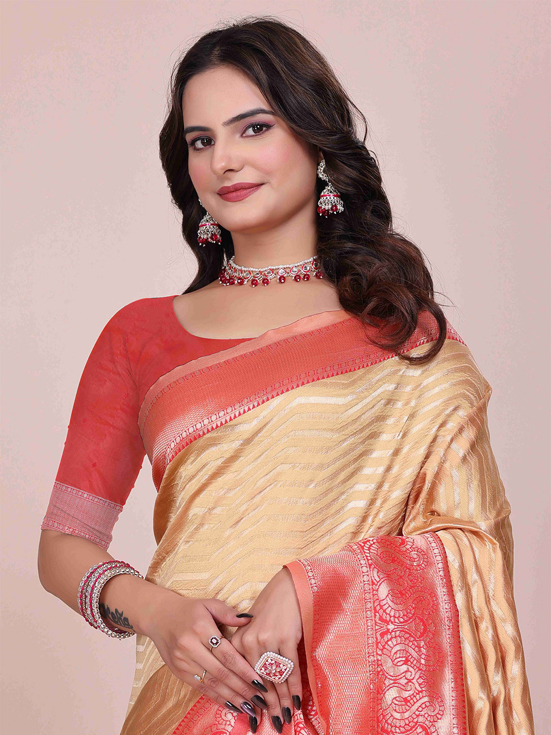 Moda Rapido Woven Design Zari Silk Cotton Saree