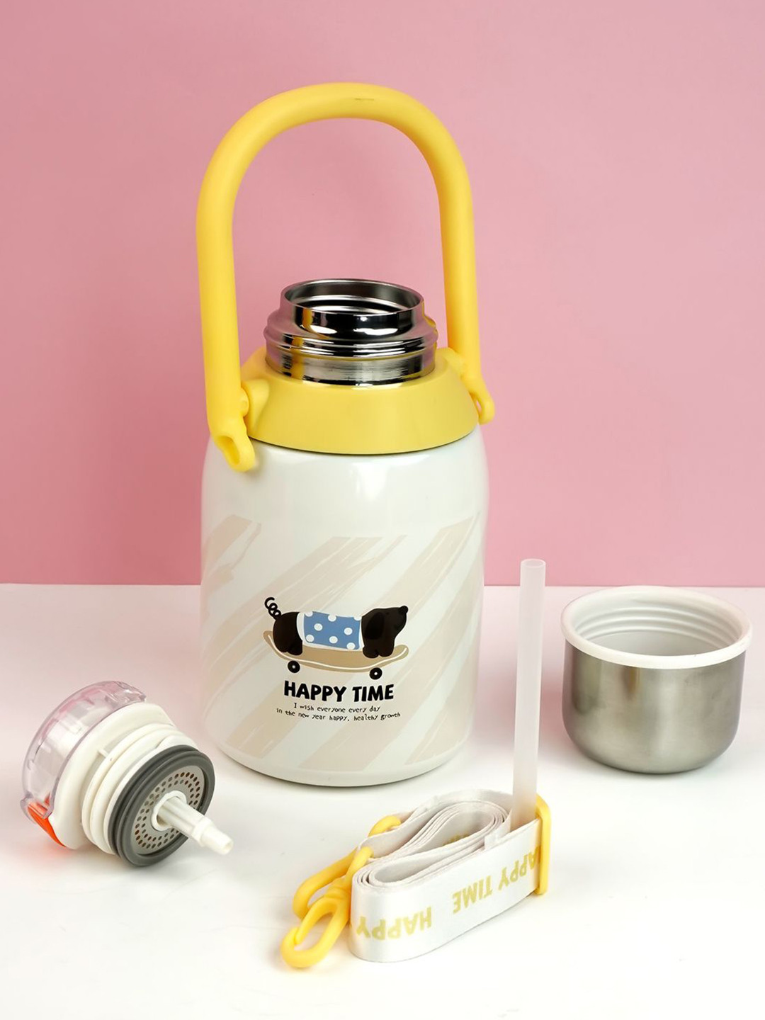 Little Surprise Box LLP Yellow Single Stainless Steel Colourblocked Water Bottle