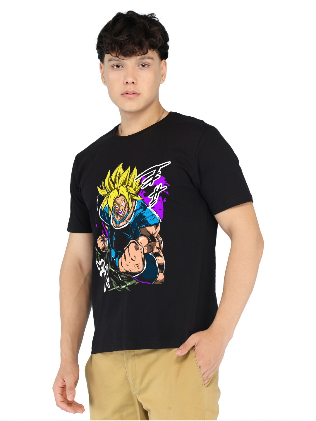 BRAWNY BATTLER Dragon Ball Z Printed Round Neck Pure Cotton T-shirt