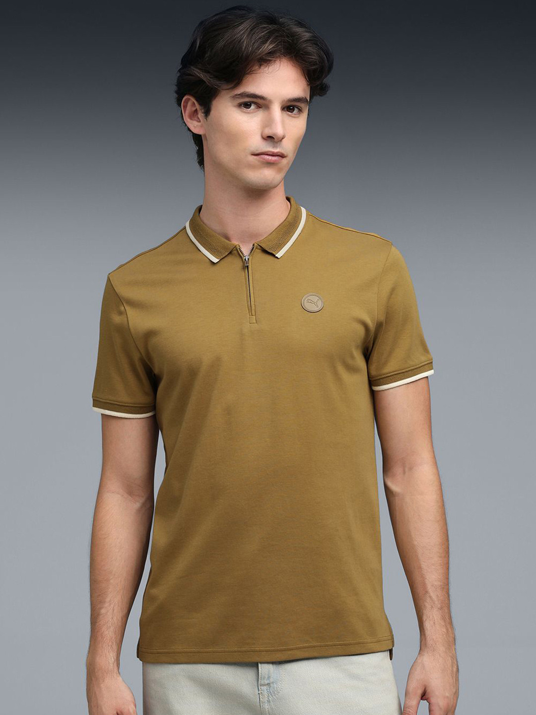 Puma Premium Zipper Placket Polo Cotton T-shirt