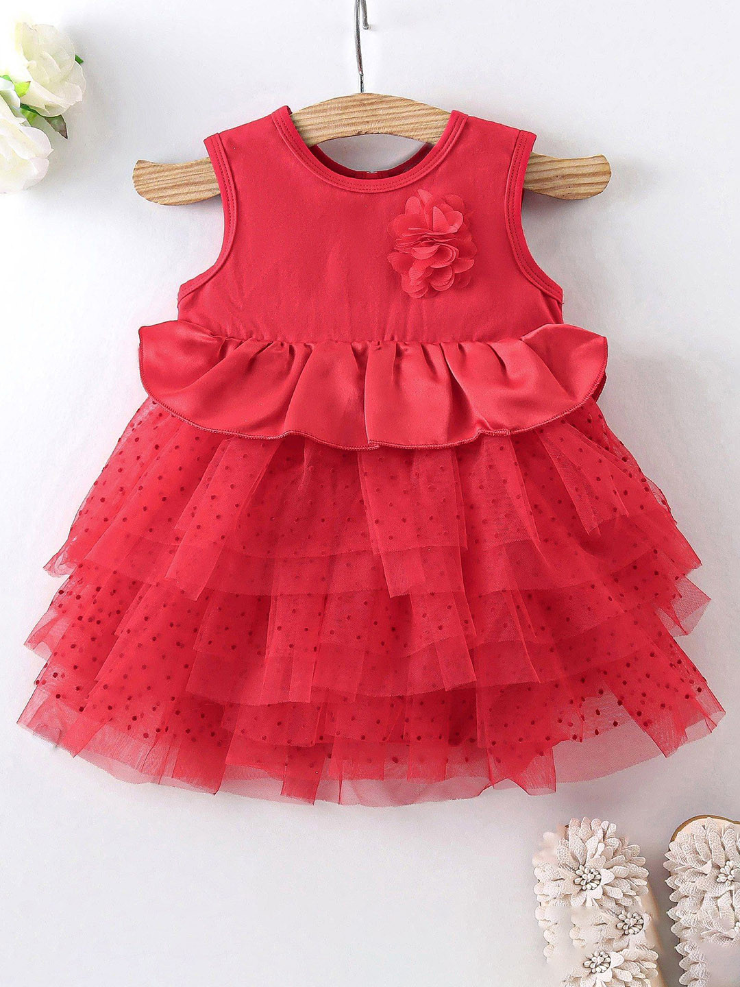 Mark & Mia Infant Girls Sleeveless Frock Style Bodysuit