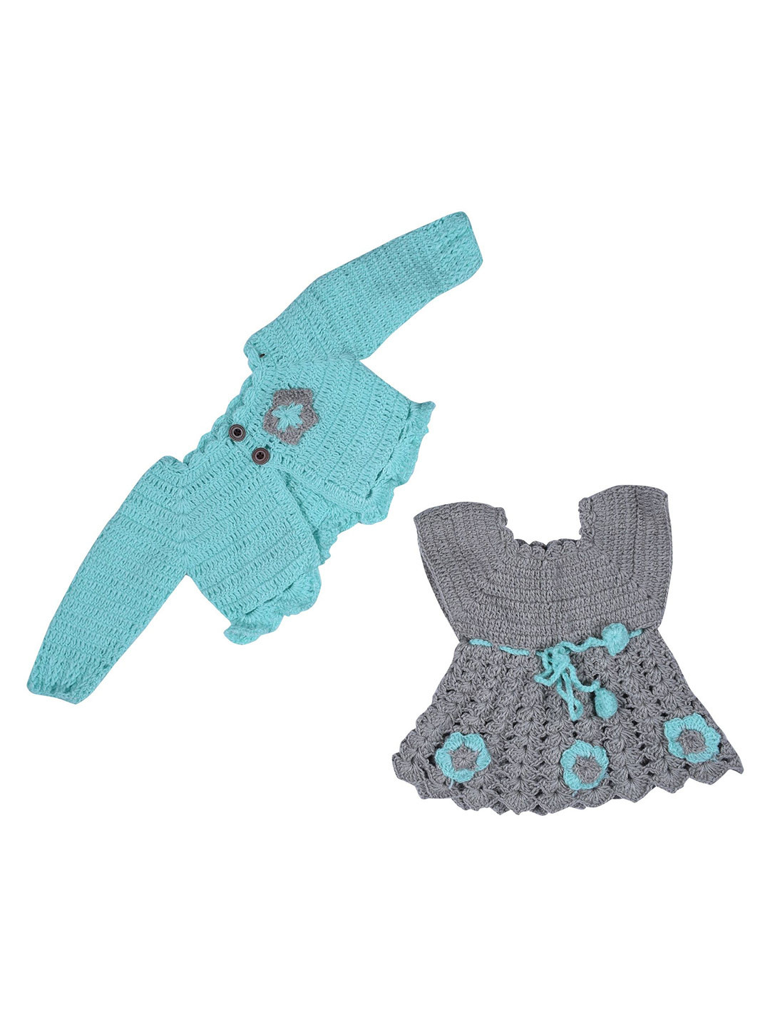 Clothes Shop Girls Self Design Woollen Jumper Knee Length Dress