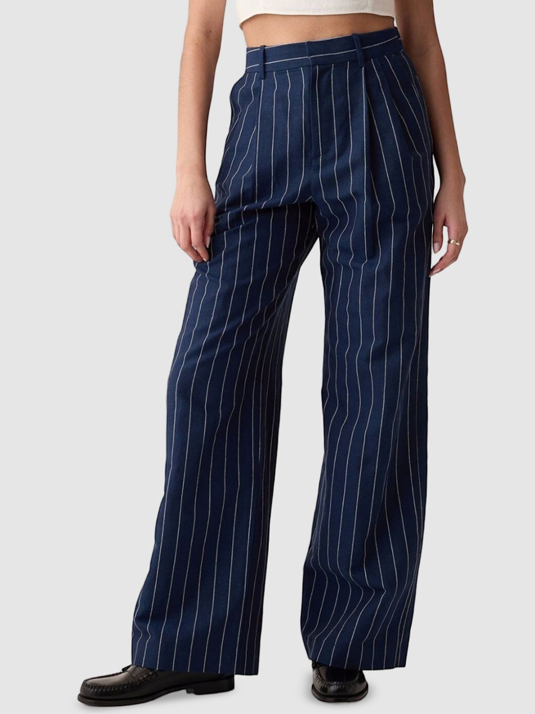 GAP 365 Women Striped High Rise Trousers