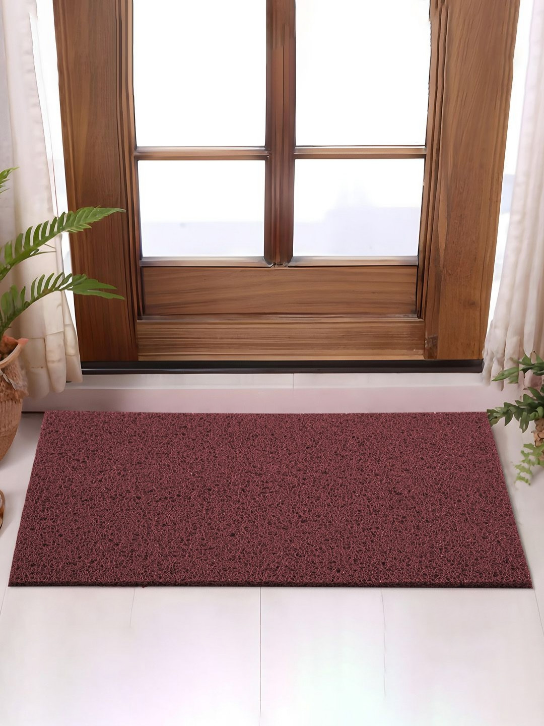 Myntra Elegant Homes Maroon Water Absorbing Large Front Floor Doormat