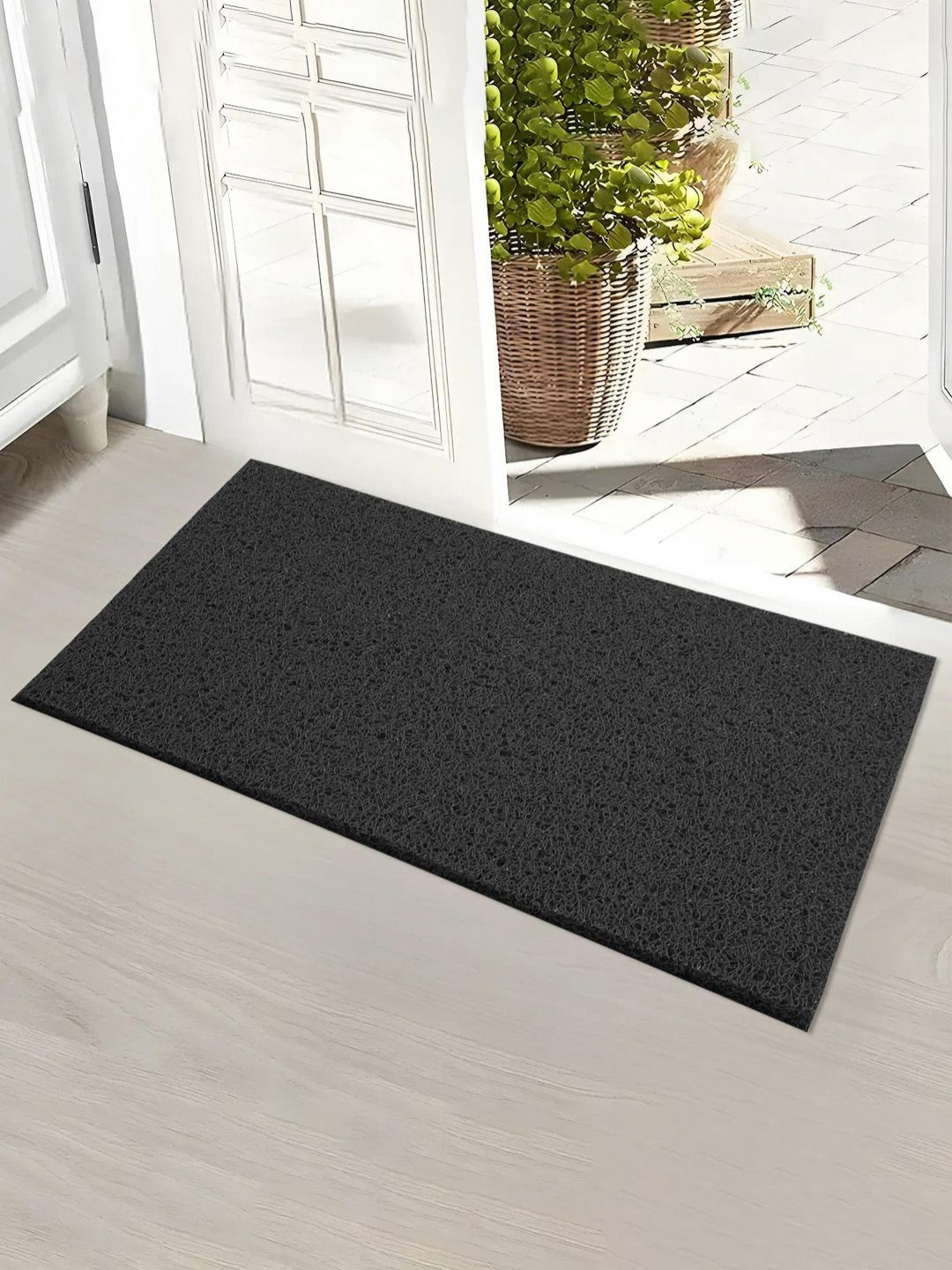 Myntra Elegant Homes Black Water Absorbing Large Front Floor Doormat