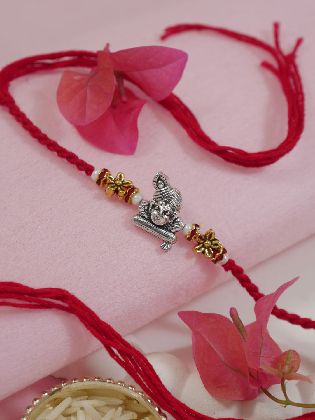 I Jewels Rakhi With Greeting Card & Roli Chawal