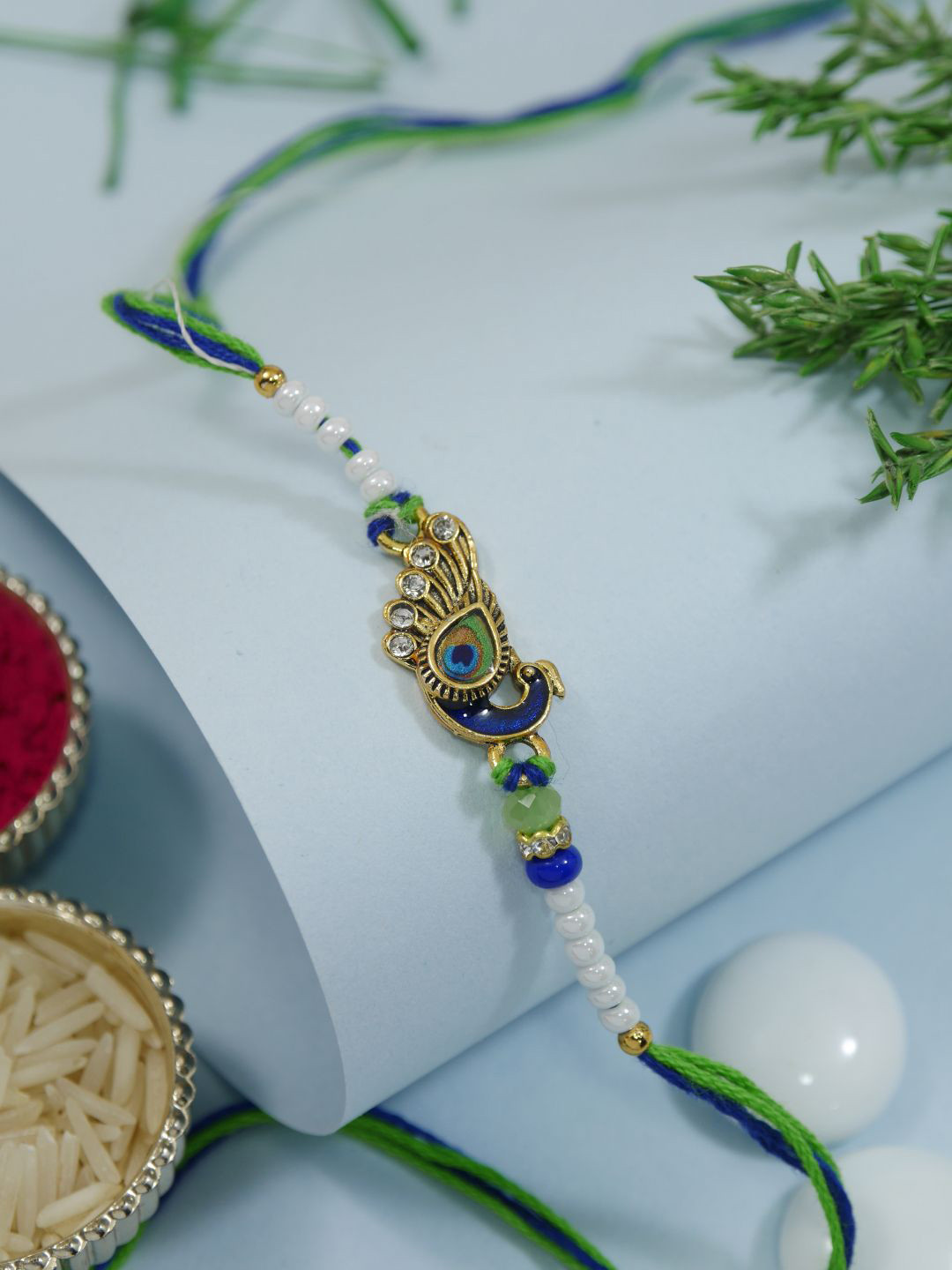 I Jewels Peacock Design Rakhi