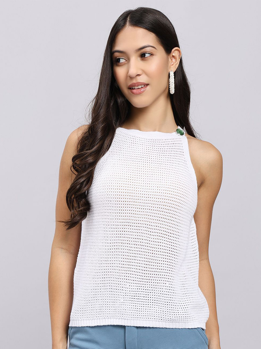 Attire Women Crochet Cotton Tank Top