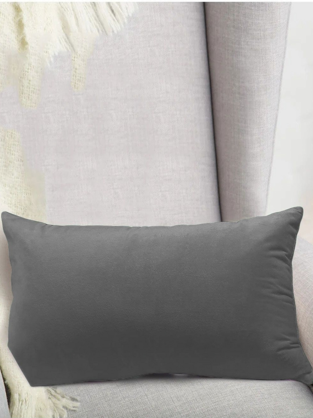 DADDY COOL Grey Faux Velvet Ultra Soft Sleep Pillow