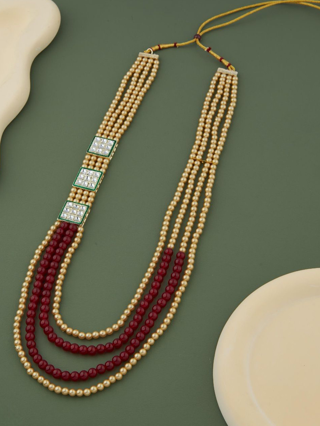 GC PREMIUM JEWELLERY Men Brass Gold-Plated Layered Necklace