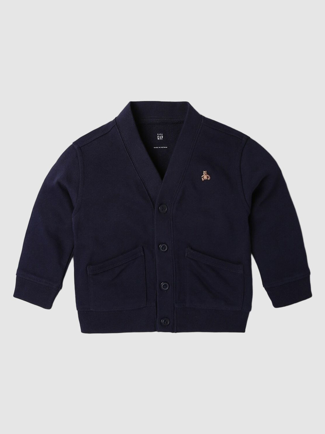 GAP Boys Button-Front Cardigan With Patch Pockets