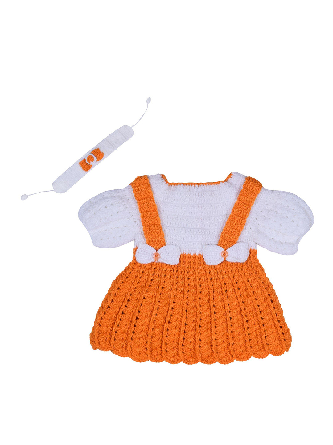 Mmaisha Girls Woollen Colourblocked Pinafore Dress