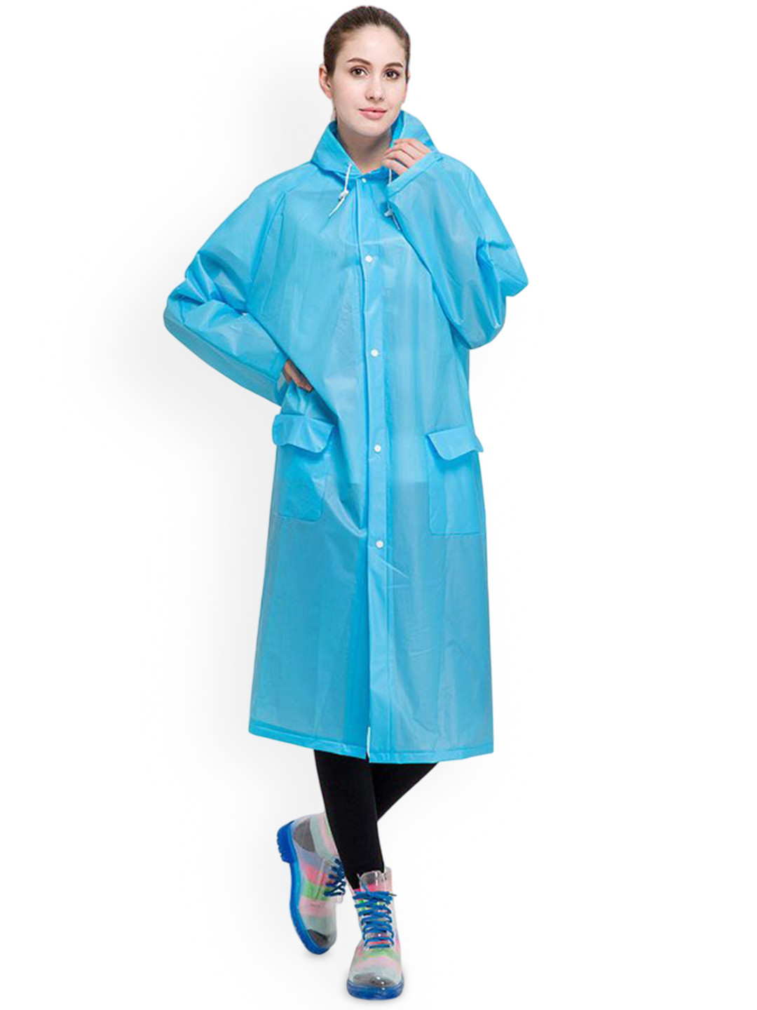 Alexvyan Water-Resistant Reusable Hooded Rain Jacket