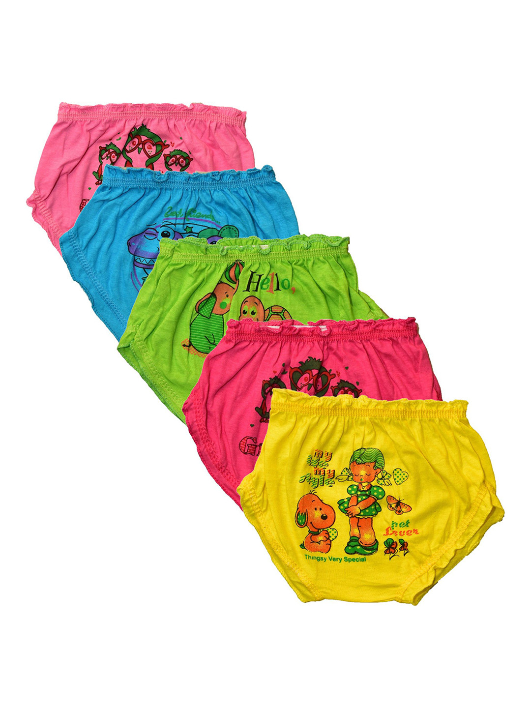 NEW TRINATH HOSIERY Girls Pack Of 5 Printed Basic Briefs  KDP05