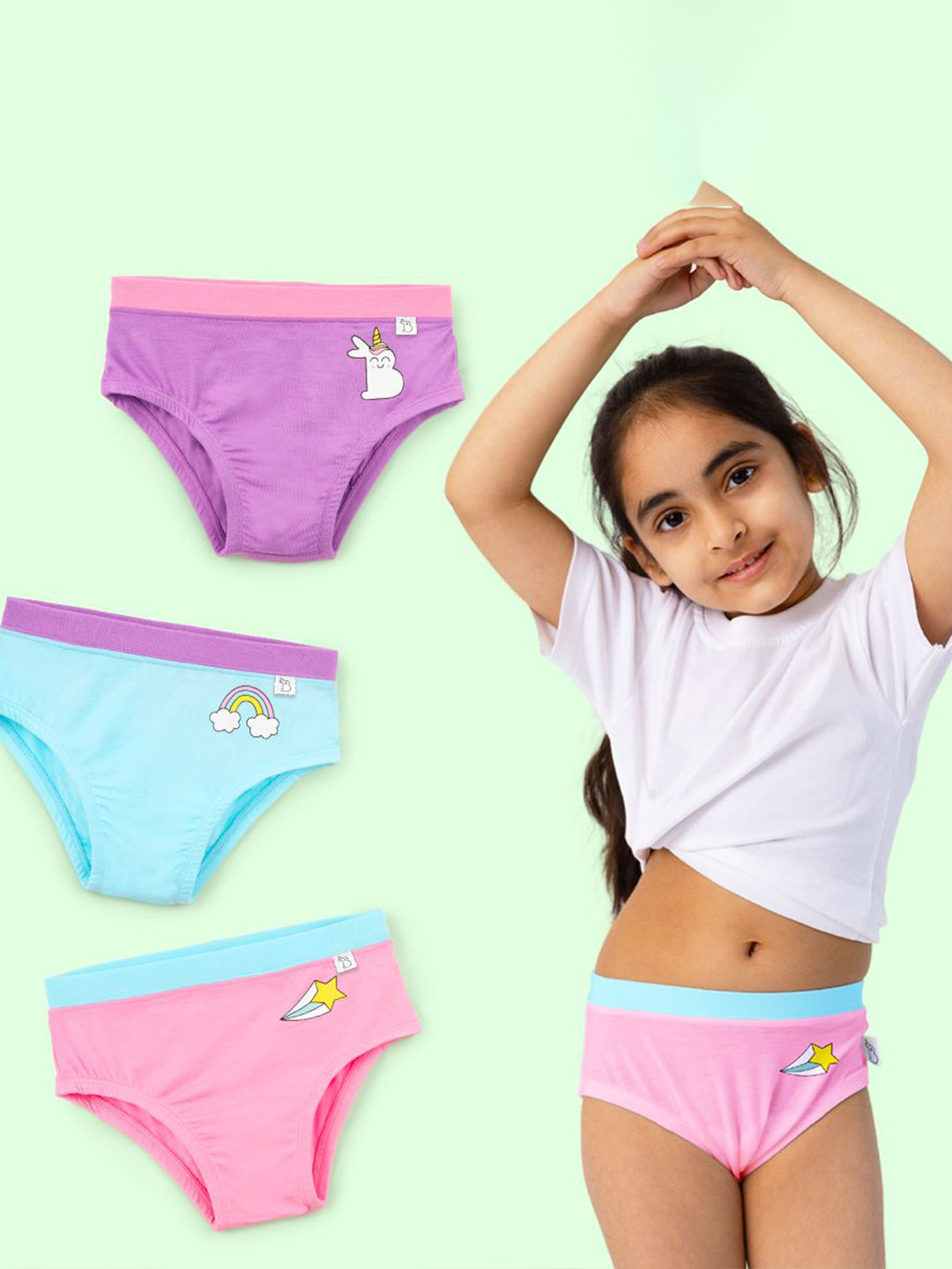 SuperBottoms Girls Pack Of 3 Basic Mid Rise Brief UND-GBR-UP-UPR-UR-4-6Y-3P_N