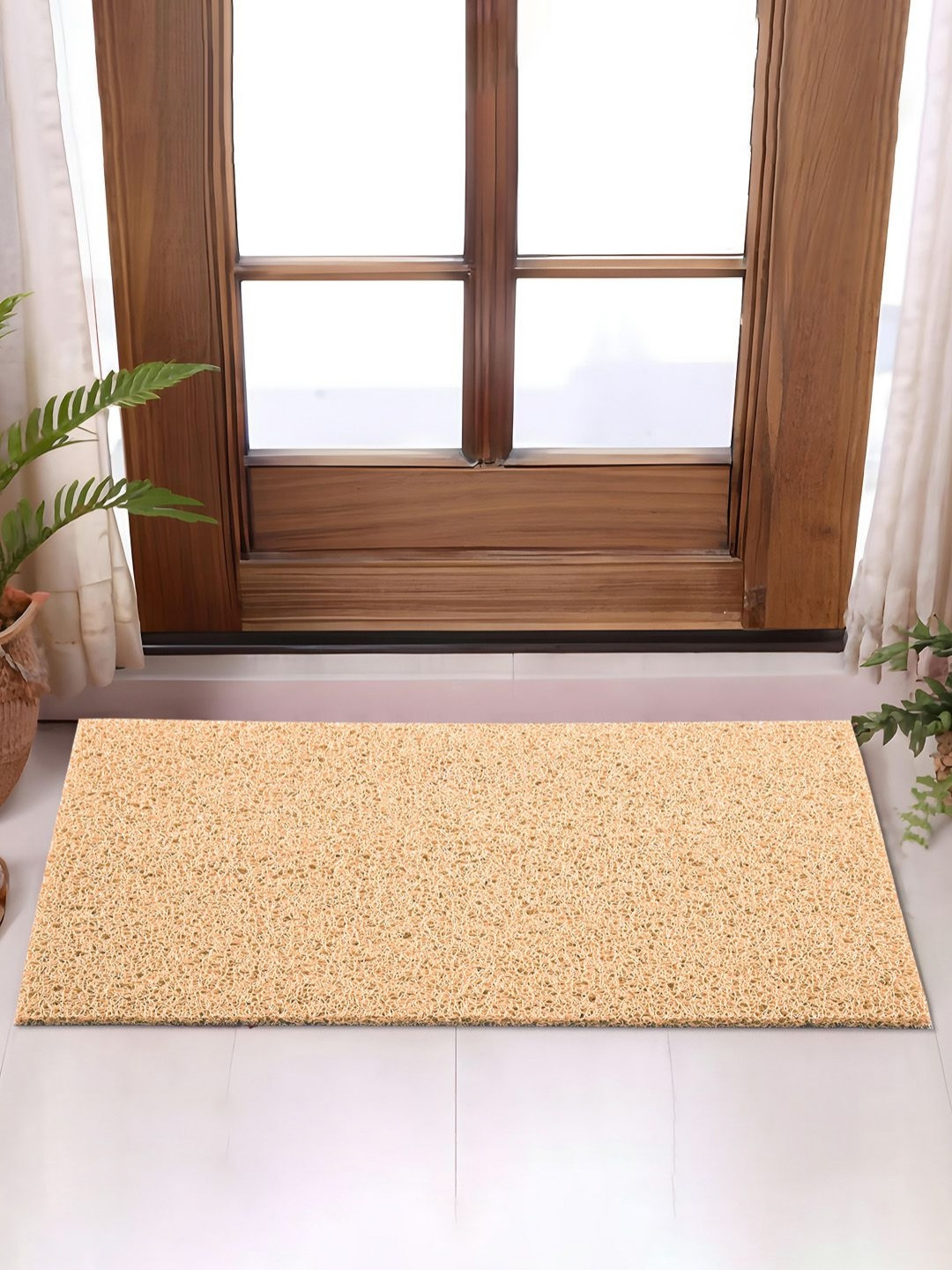 Myntra Elegant Homes Cream-Colored Textured Water Absorbing Doormat
