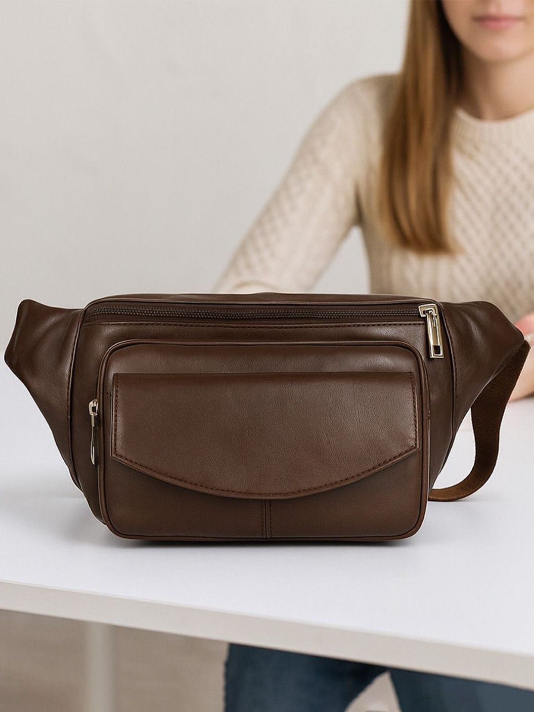 CIMONI Premium Geninue Leather Waist Pouch Bag