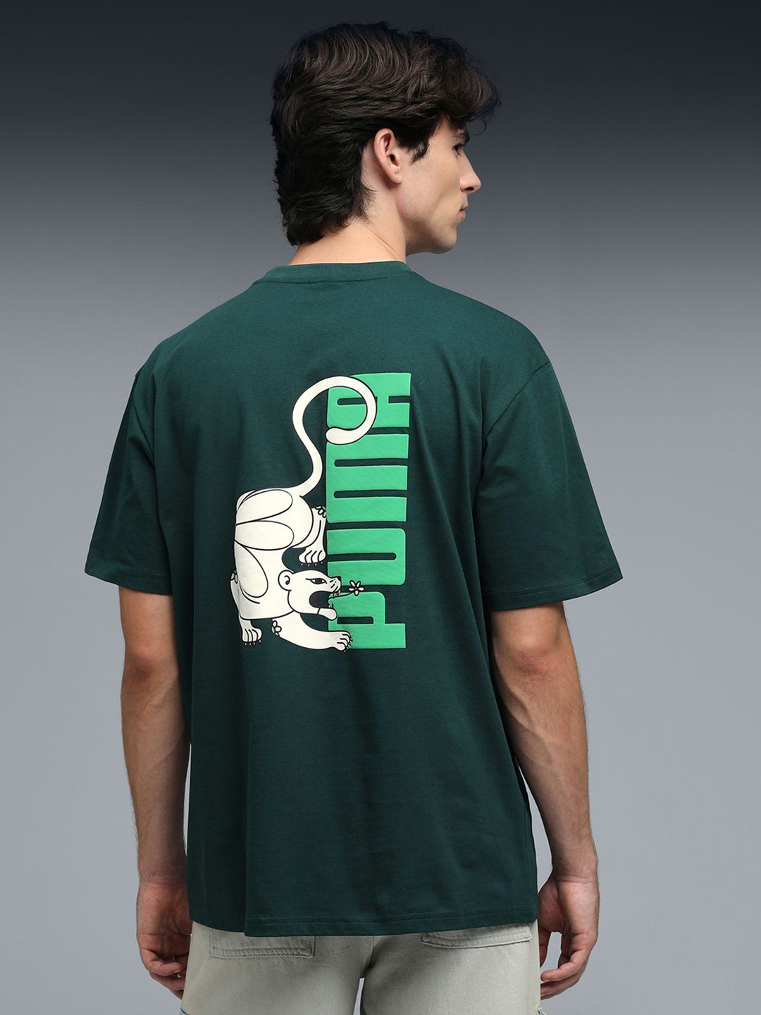 Puma Men Graphic Back Print Relaxed Fit T-shirt
