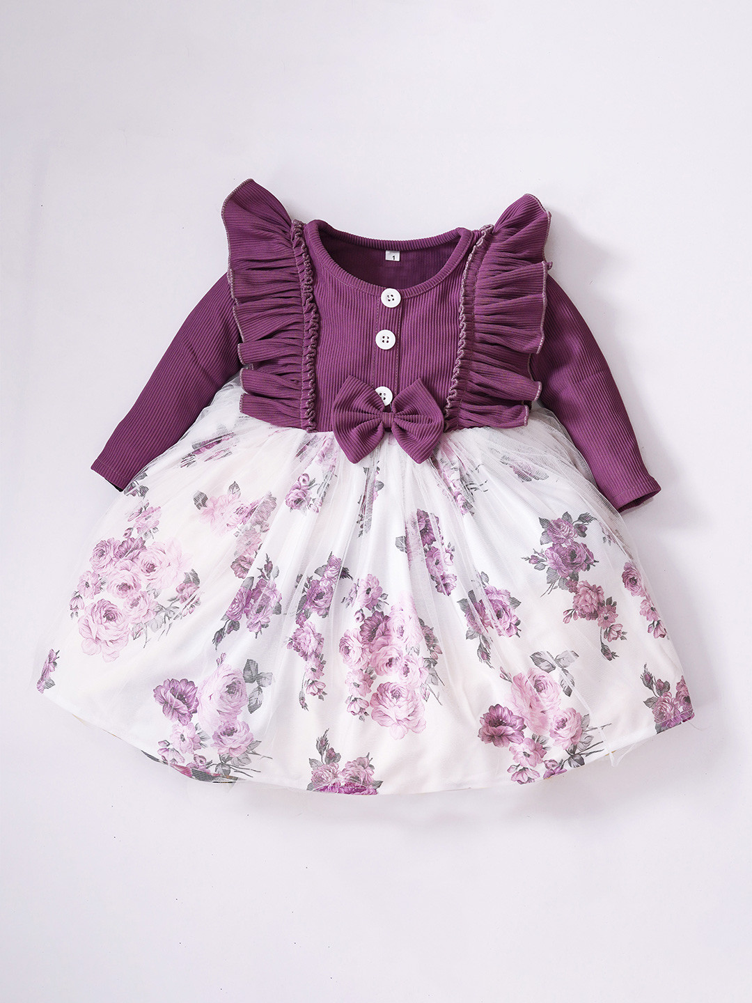 kids fashion hub Floral Print Scuba Fit & Flare Dress
