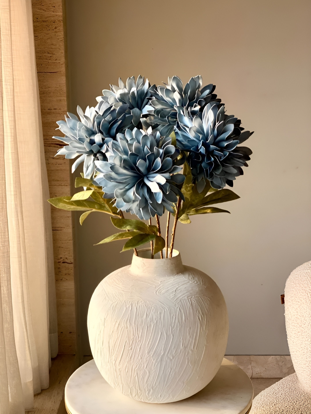 Mason Home Blue & White One Stem Dali Dahlia Artificial Flower