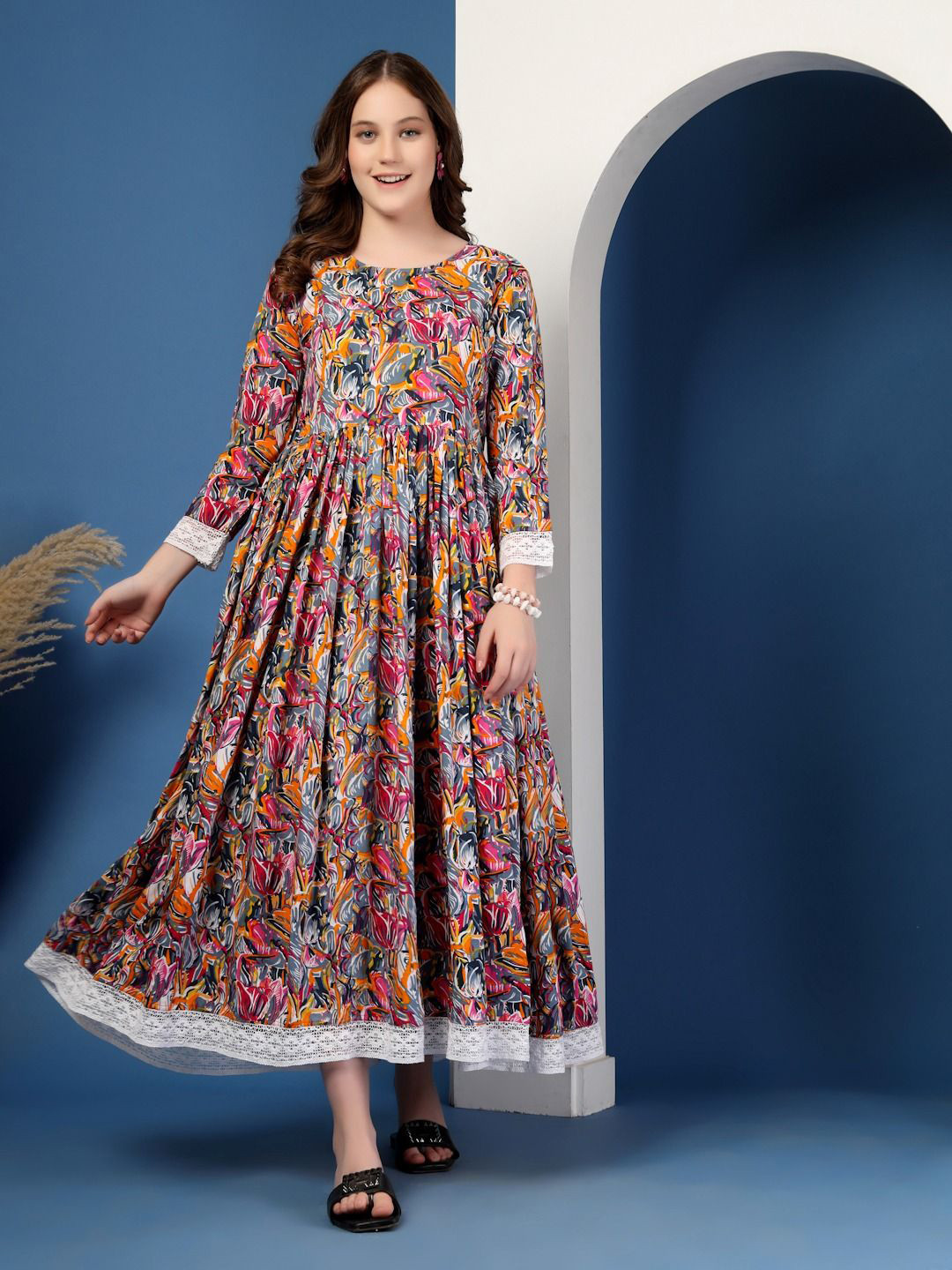 RANGEELO JAIPUR Women Paisley Printed Maternity Anarkali Kurta