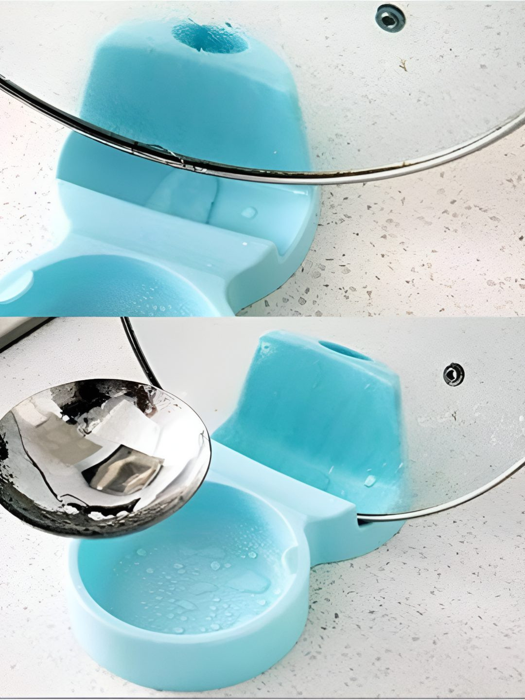 upkaranwale Blue Non-Slip Pot Lid & Spatula Rack