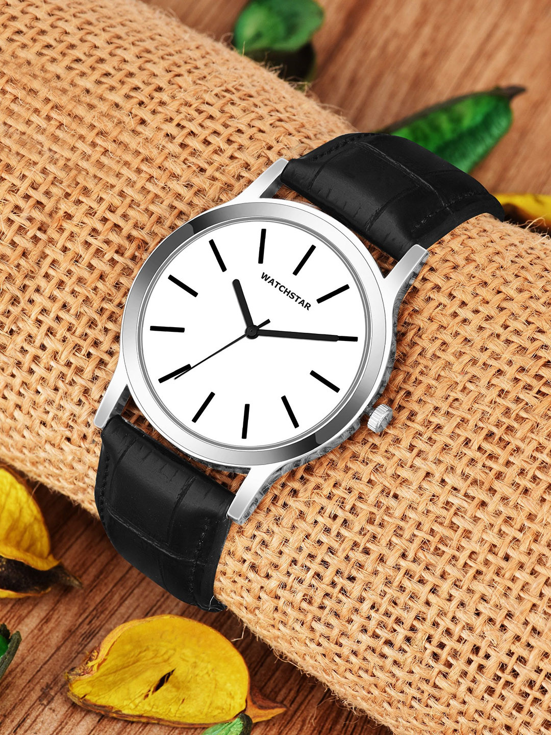 WATCHSTAR Men Round Dial & Leather Straps Analogue Watch Slim leatherWC