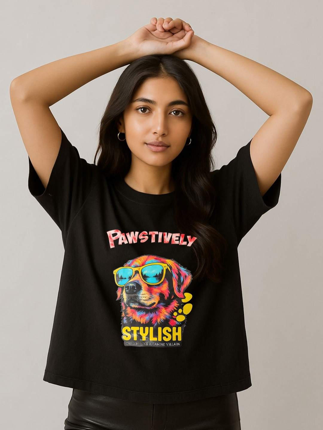 GRACE & JACK Graphic Printed Round Neck Short Sleeves Boxy Cotton T-shirt