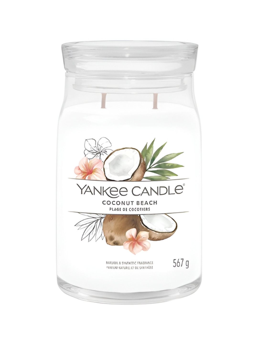 YANKEE CANDLE Scented 2 Wick Coconut Beach Abstract Geometric Regular Jar Candles