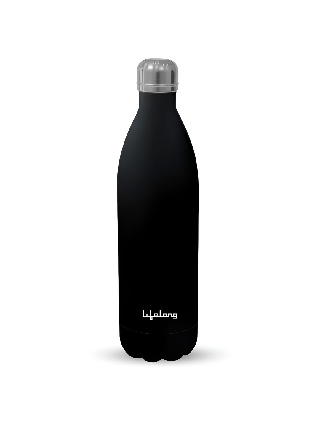 Lifelong Black & Silver-Toned Single Stainless Steel Solid Double Wall Vacuum Water Bottle